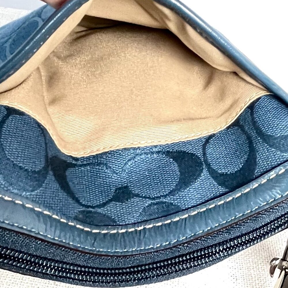 Coach Signature Swingpak in rich blue Hue Crossbody Bag with Adjustable Strap - Picture 9 of 15